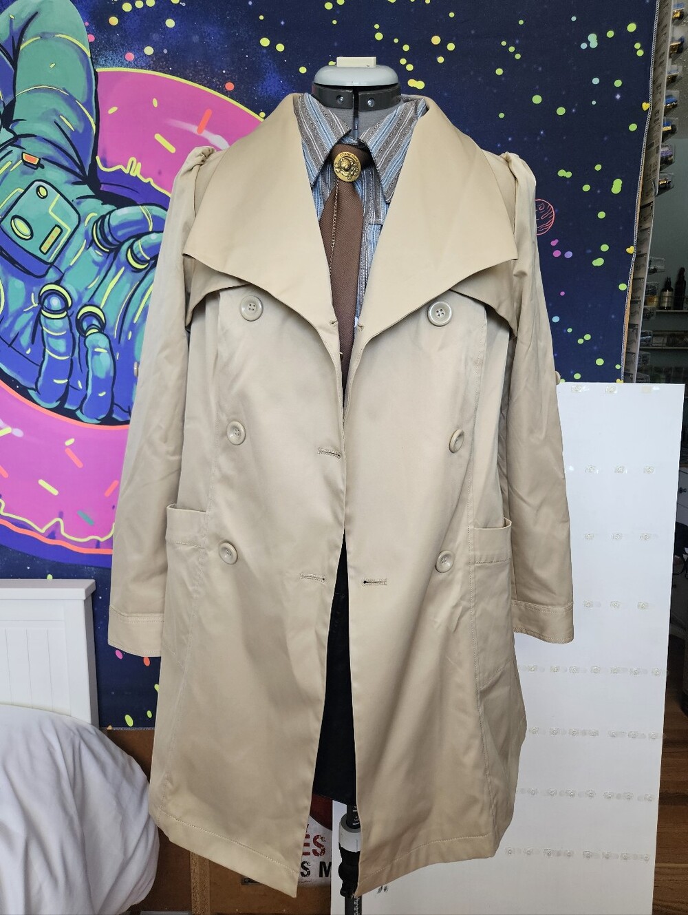 Vero Moda Women's Tan Double-Breasted Trench Coat
